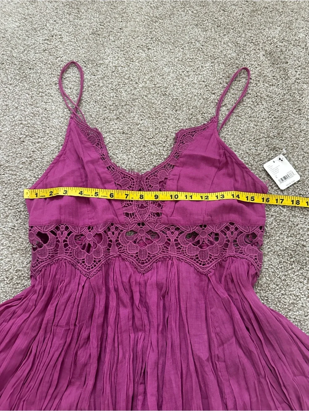Free People Ilektra Lace Accent Cotton Slip Dress – Dahlia Mauve - Picture 6 of 15